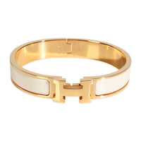 Gold-Plated  Clic H In Crème Bracelet