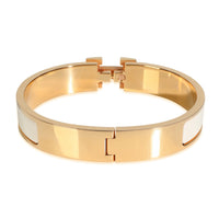 Gold-Plated  Clic H In Crème Bracelet