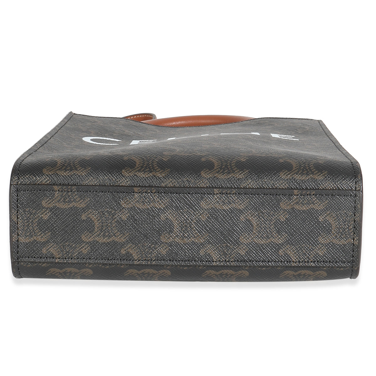 Tan Triomphe Canvas Calfskin Mini Vertical Cabas