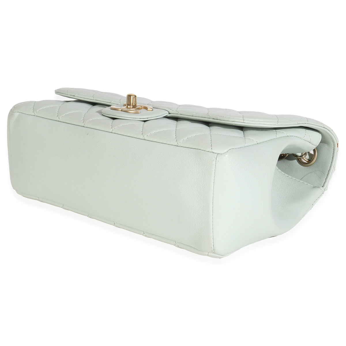 Light Green Quilted Lambskin Medium Mademoiselle Chic Flap Bag