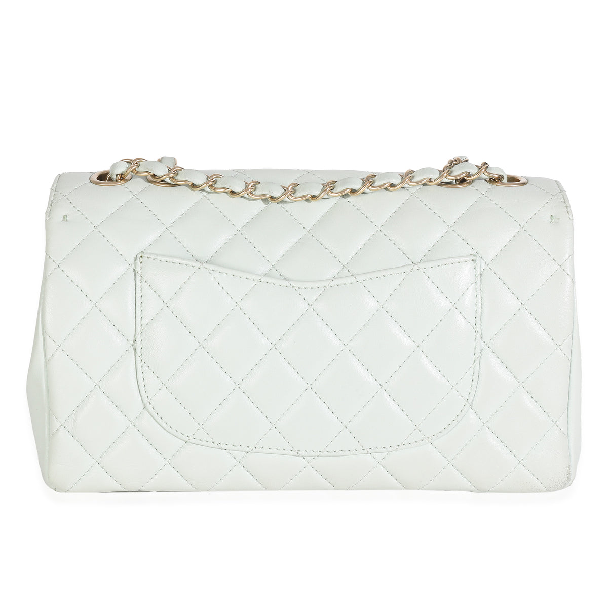 Light Green Quilted Lambskin Medium Mademoiselle Chic Flap Bag