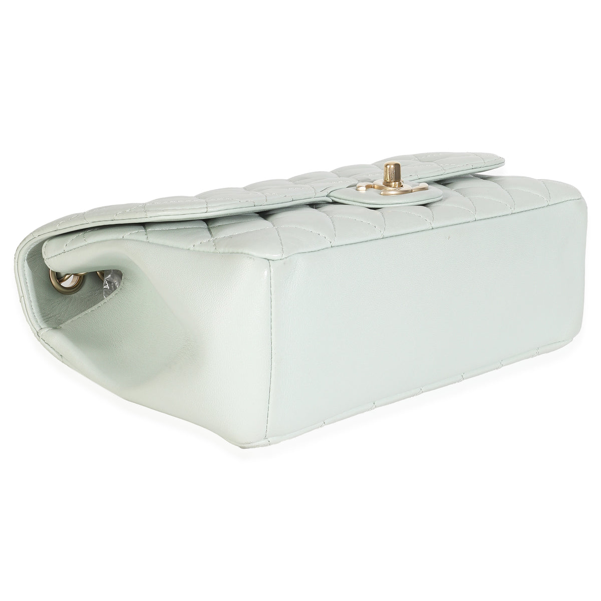 Light Green Quilted Lambskin Medium Mademoiselle Chic Flap Bag