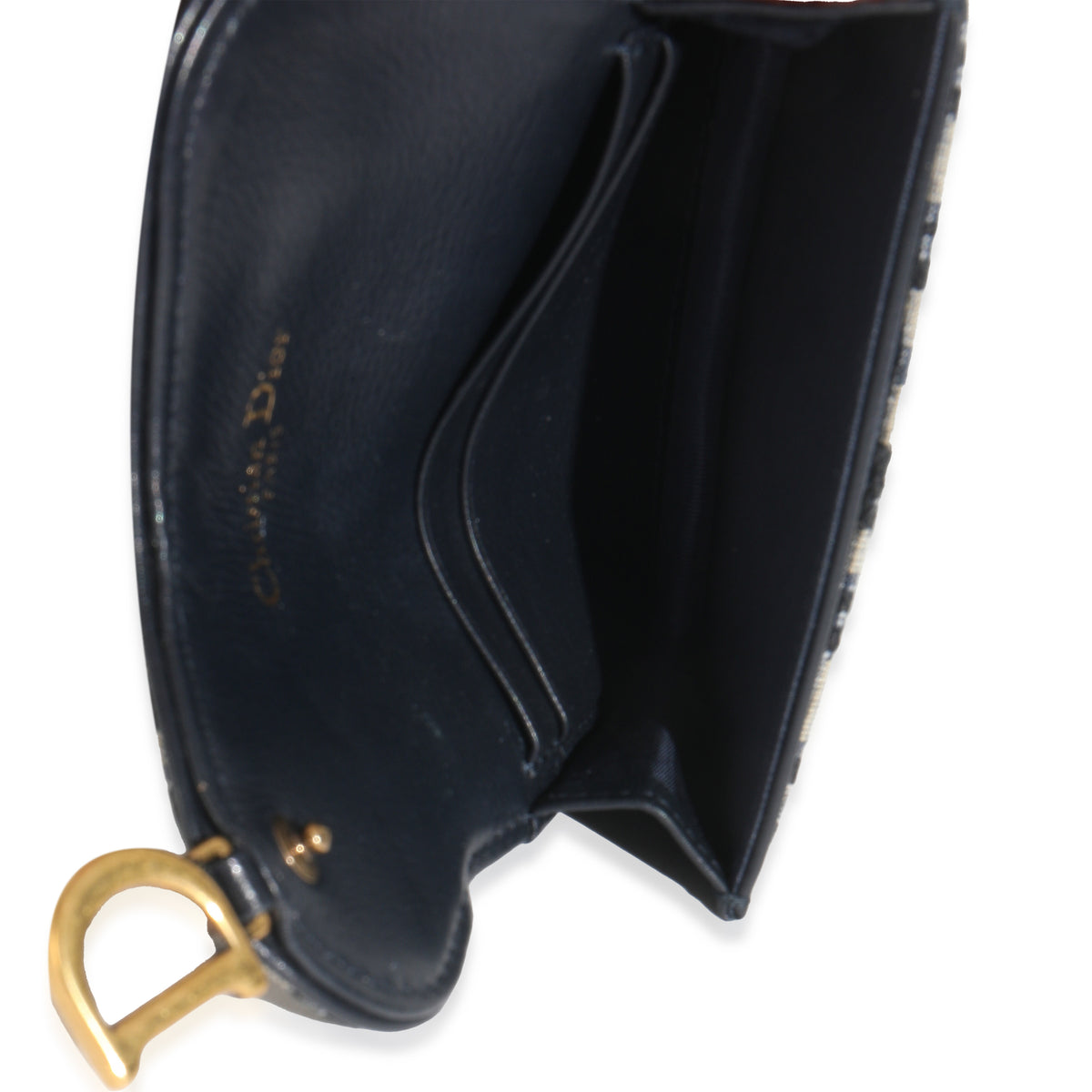 Blue Oblique Canvas Saddle Bloom Card Holder