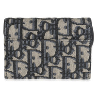 Blue Oblique Canvas Saddle Bloom Card Holder