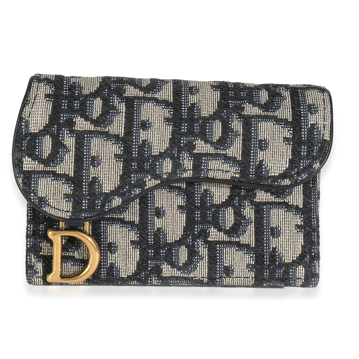 Blue Oblique Canvas Saddle Bloom Card Holder