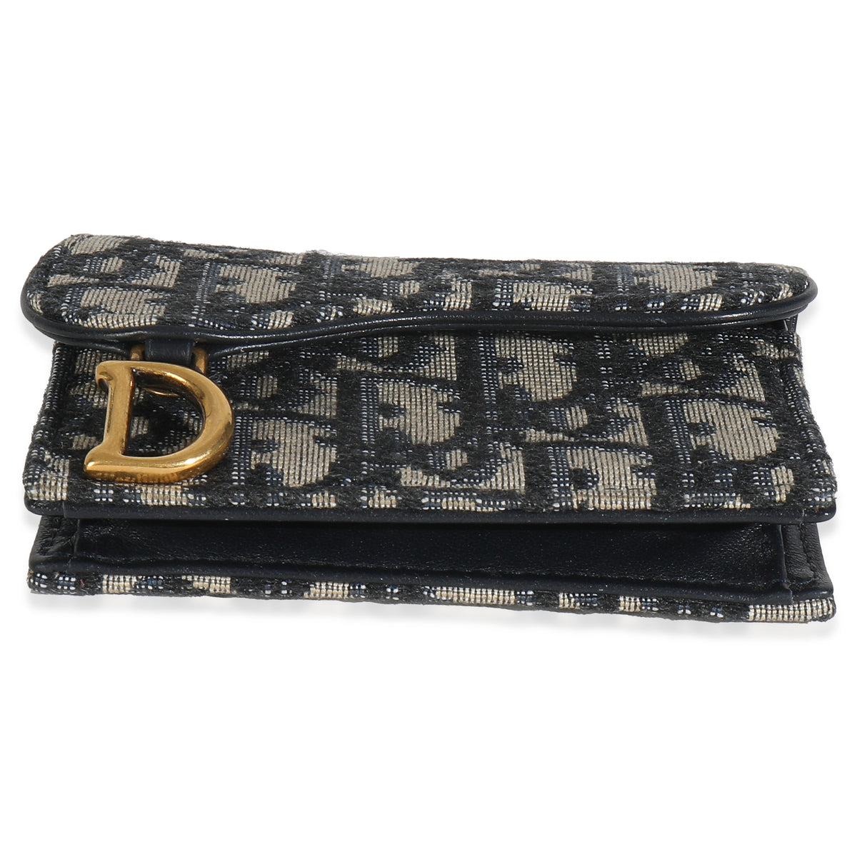 Blue Oblique Canvas Saddle Bloom Card Holder