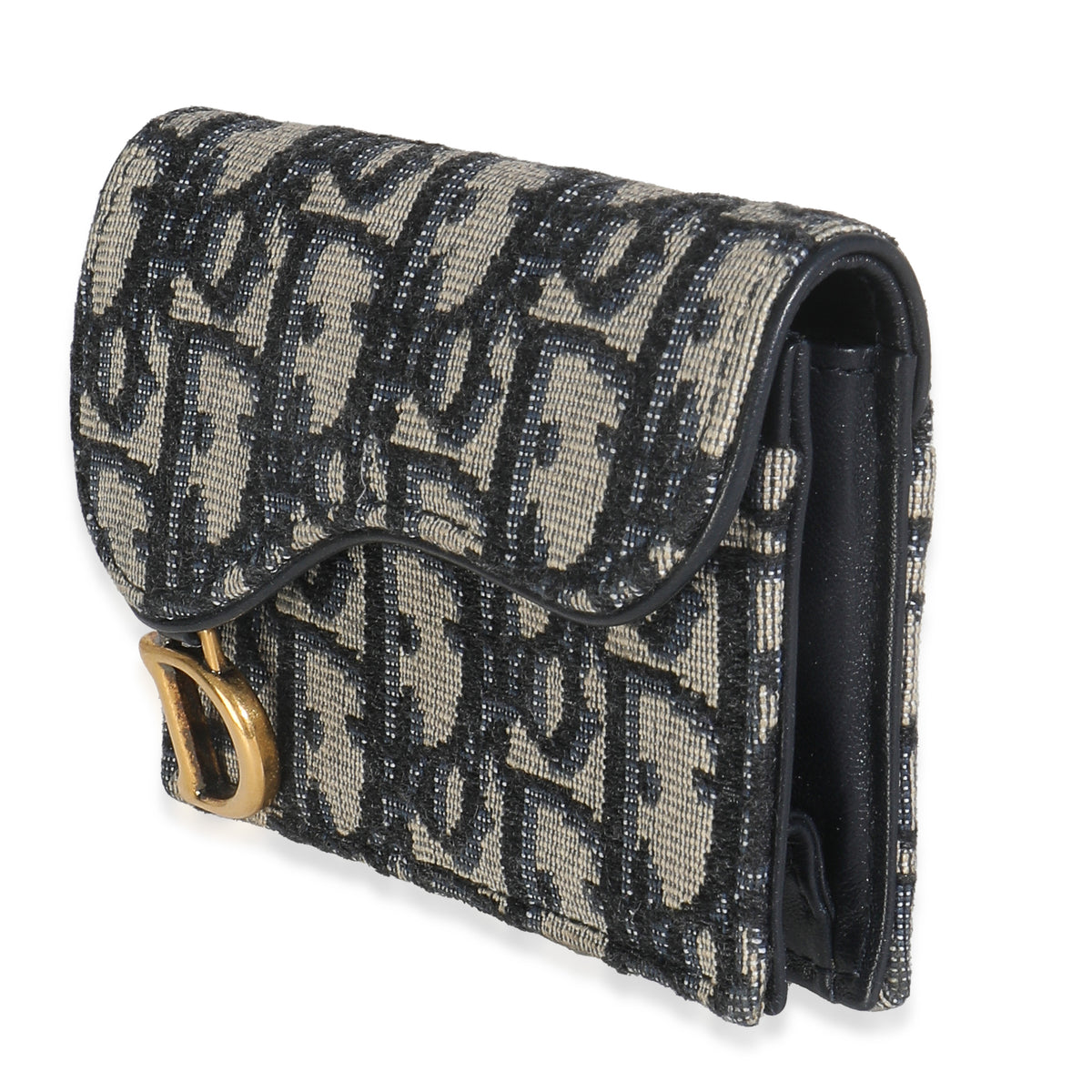 Blue Oblique Canvas Saddle Bloom Card Holder