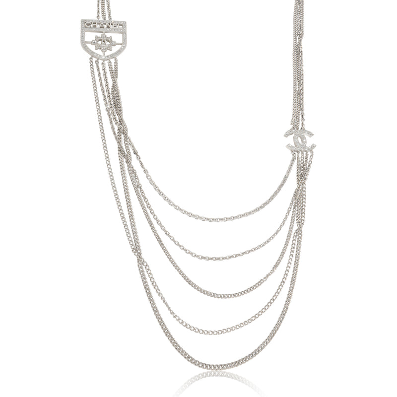 2015 Strass Shield CC Multistrand Necklace