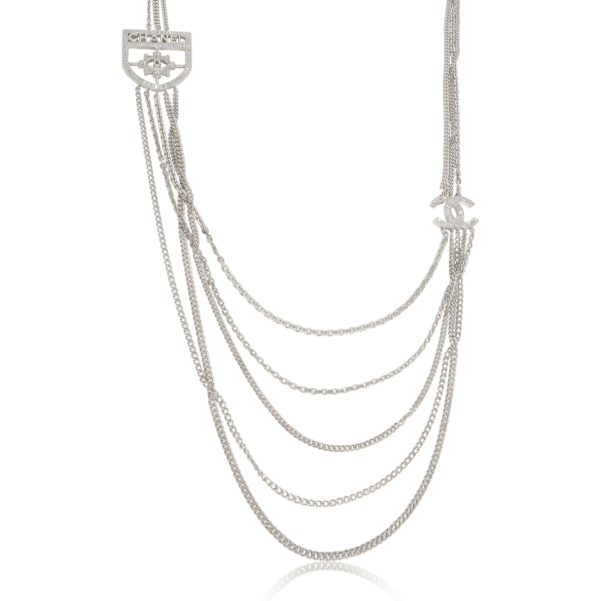 2015 Strass Shield CC Multistrand Necklace
