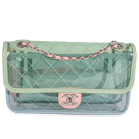 Green Lambskin Quilted PVC Medium Coco Splash Flap Bag