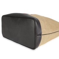 Beige Canvas Web Ophidia Large Foldable Tote