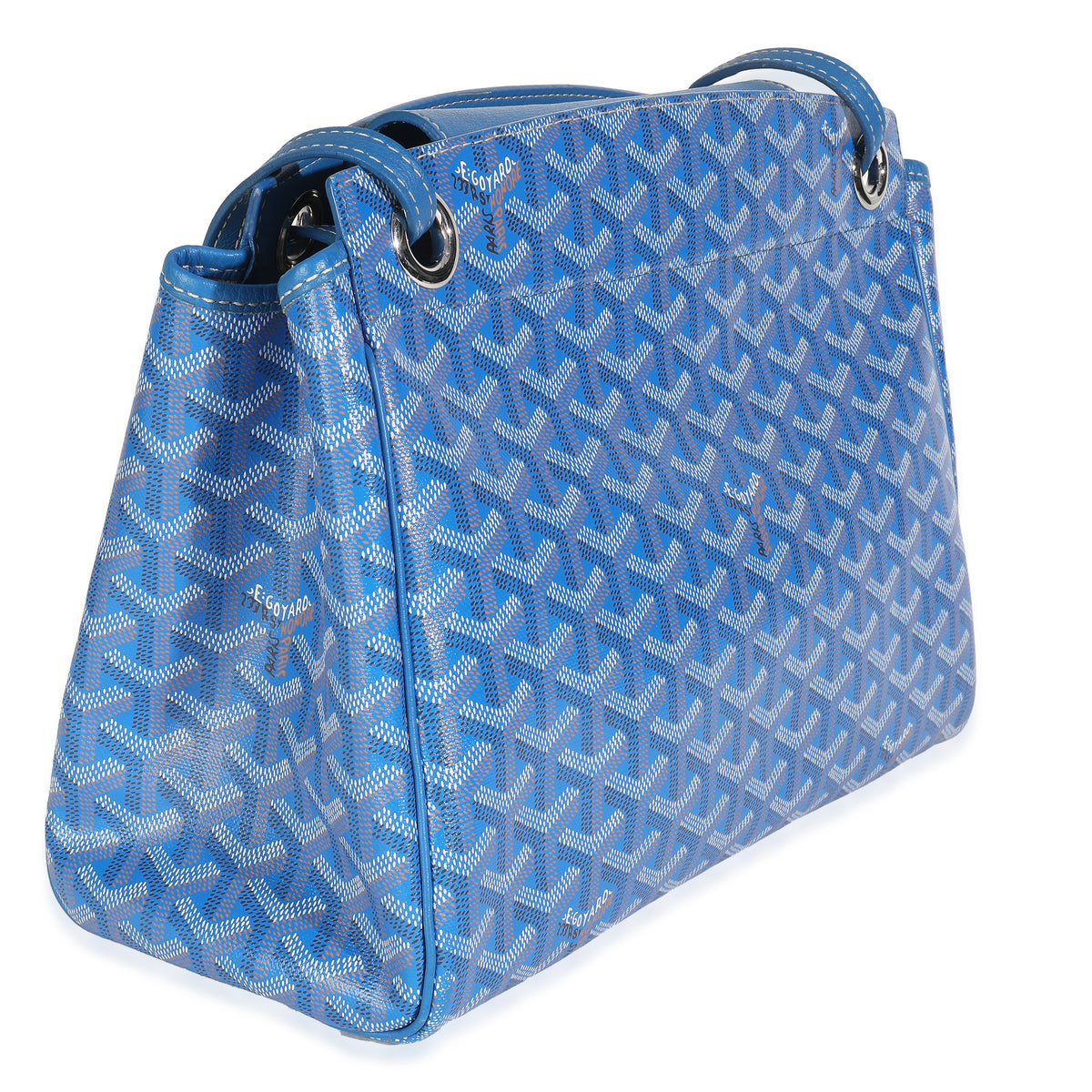 Blue Goyardine Canvas Rouette Souple PM