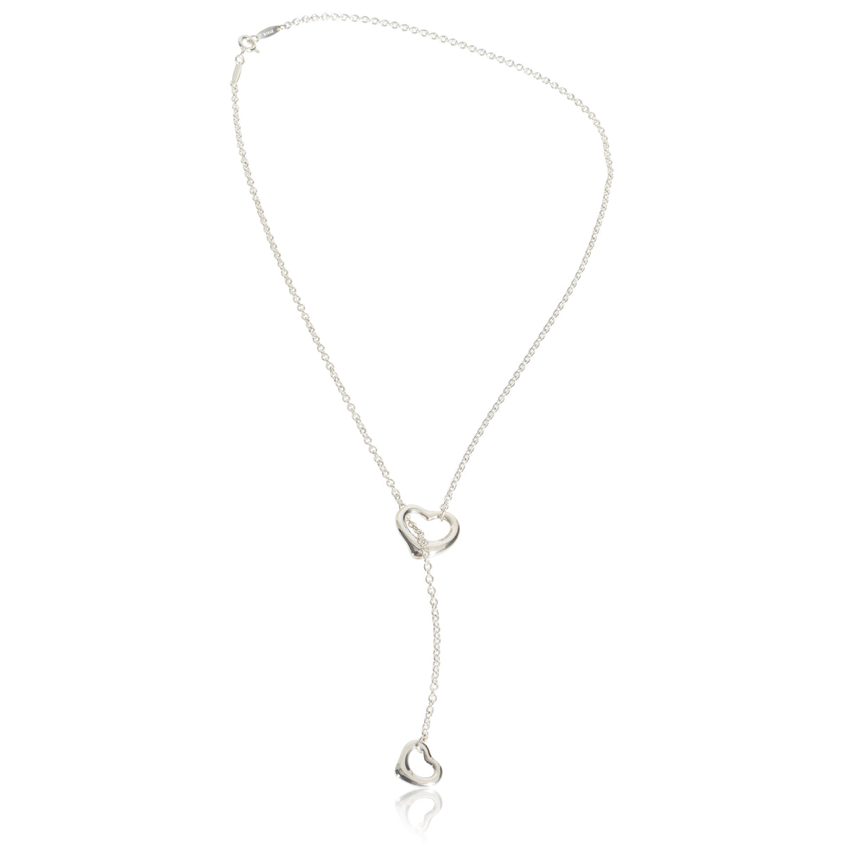 Sterling Silver  Elsa Peretti Open Heart Lariat Necklace
