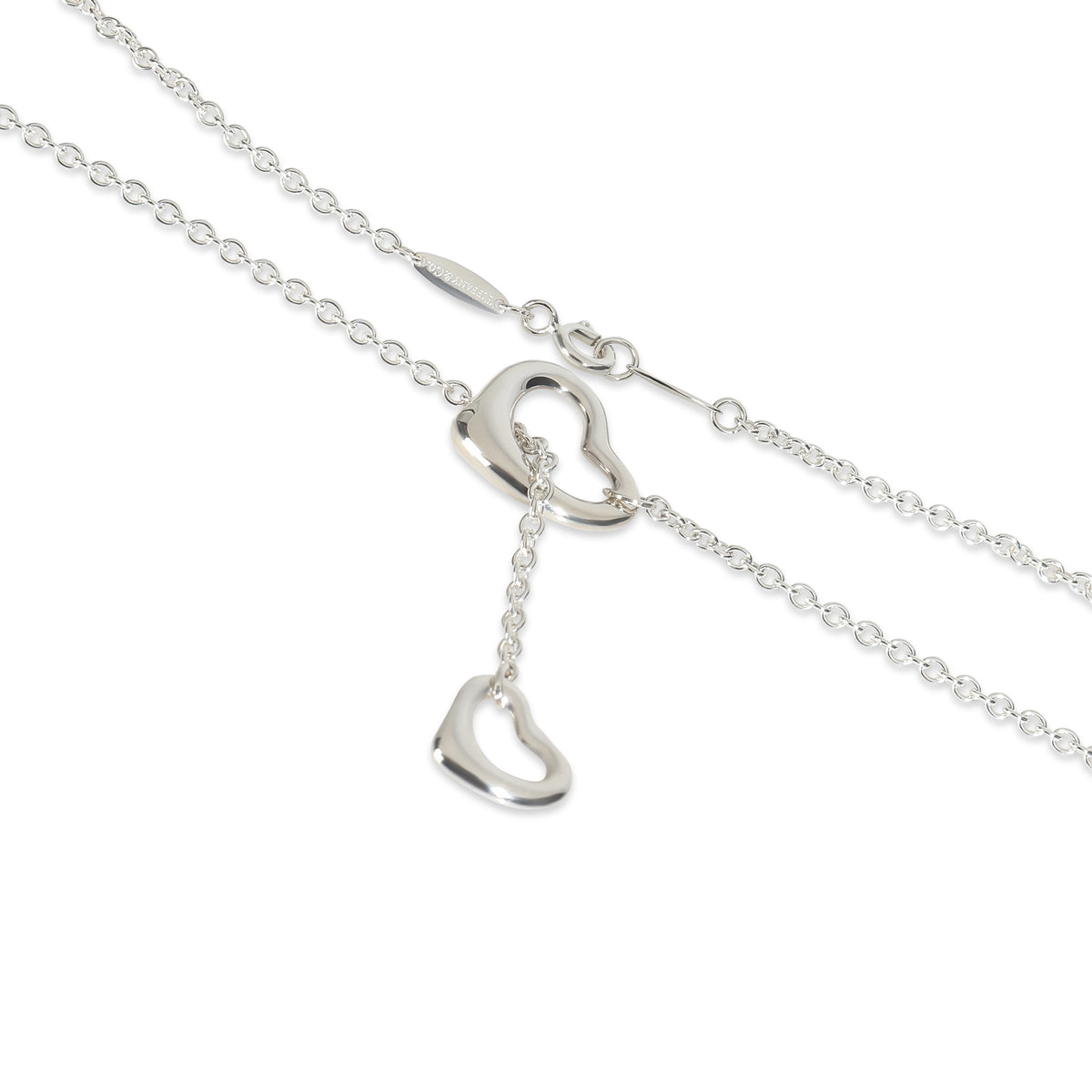 Sterling Silver  Elsa Peretti Open Heart Lariat Necklace