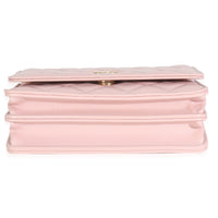 Pink Quilted Lambskin CC Pearl Enamel Clutch On Chain