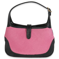 Pink Black Calf Hair Textured Dollar Calfskin Mini Jackie 1961 Hobo