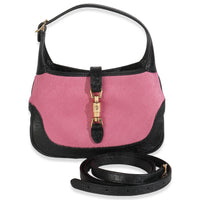 Pink Black Calf Hair Textured Dollar Calfskin Mini Jackie 1961 Hobo