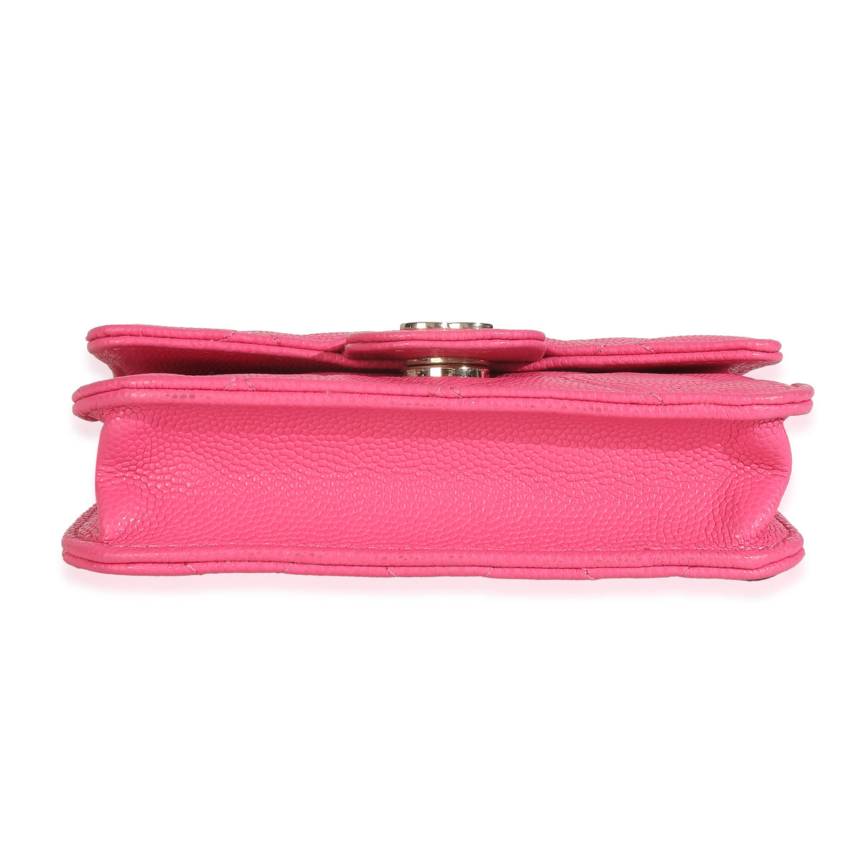 Dark Pink Quilted Caviar Mini Chain Belt Bag