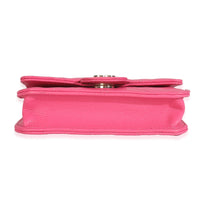 Dark Pink Quilted Caviar Mini Chain Belt Bag