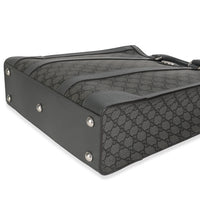 Gucci Grey Black GG Coated Canvas Ophidia Medium Tote Handbag clasp