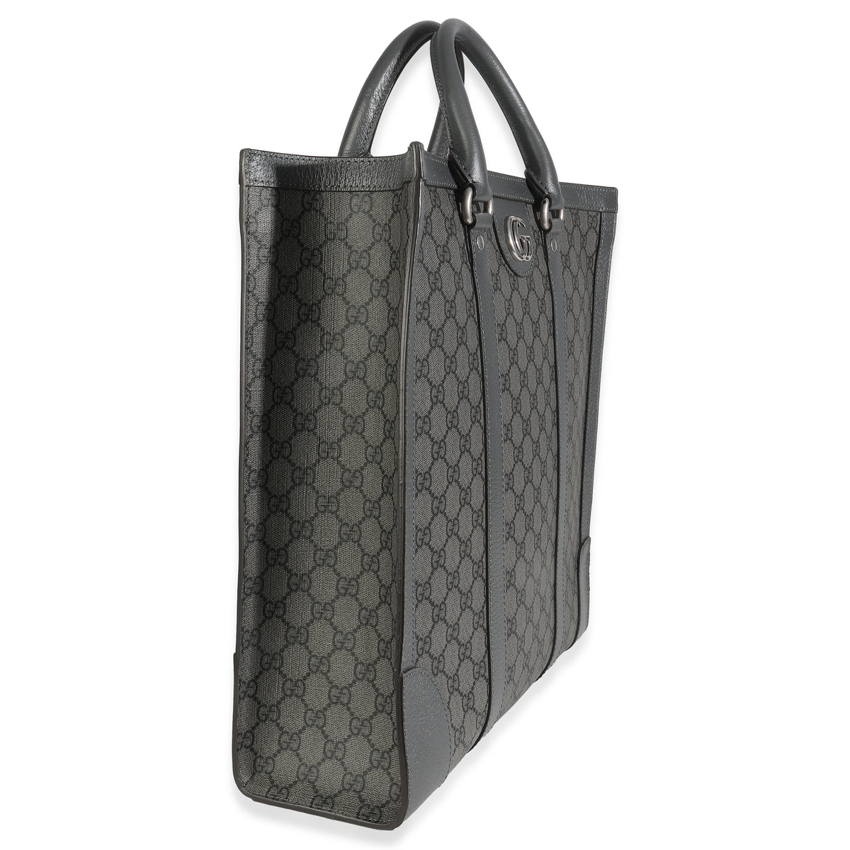 Grey Black GG Coated Canvas Ophidia Medium Tote