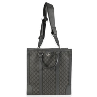 Grey Black GG Coated Canvas Ophidia Medium Tote