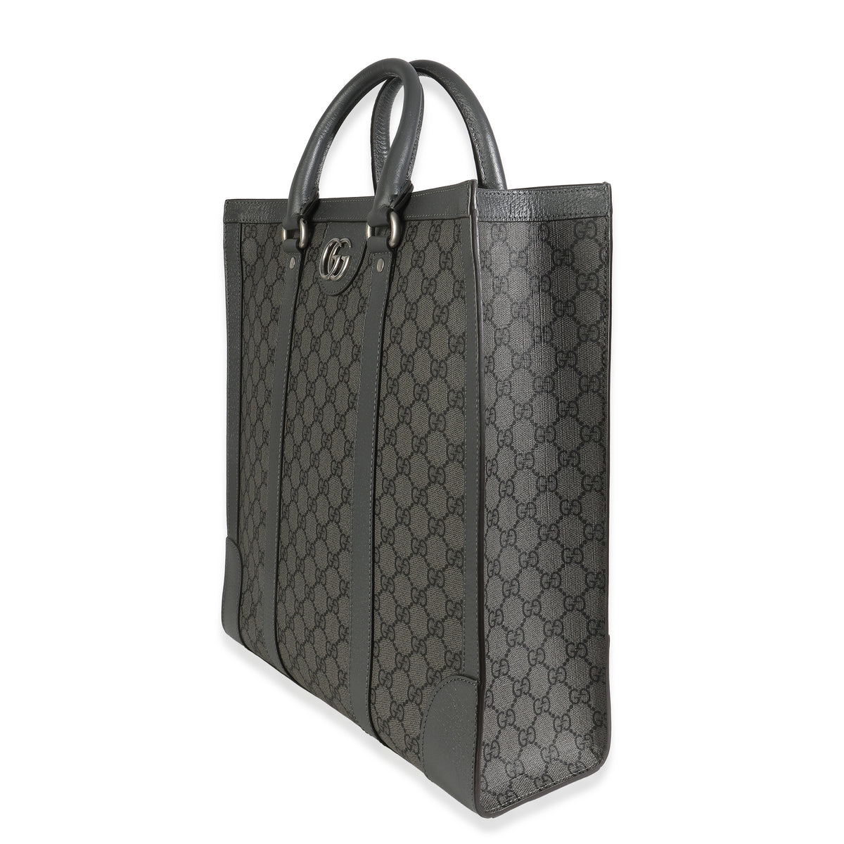 Grey Black GG Coated Canvas Ophidia Medium Tote