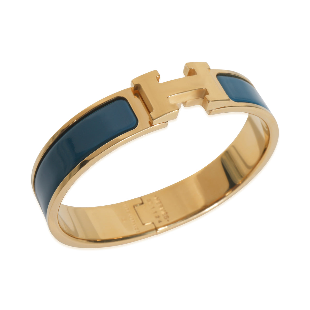 Gold-Plated  Clic H In Ultramarine Bracelet