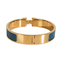 Gold-Plated  Clic H In Ultramarine Bracelet