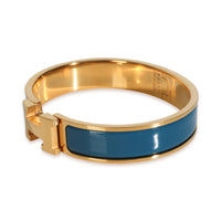 Gold-Plated  Clic H In Ultramarine Bracelet