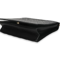 Vintage Black Matelasse Quilted Lambskin Crossbody Full Flap Bag