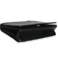 Vintage Black Matelasse Quilted Lambskin Crossbody Full Flap Bag