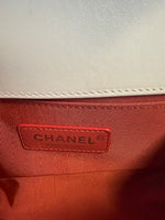 White Multicolor Lambskin Sequin Embroidered Small Boy Bag