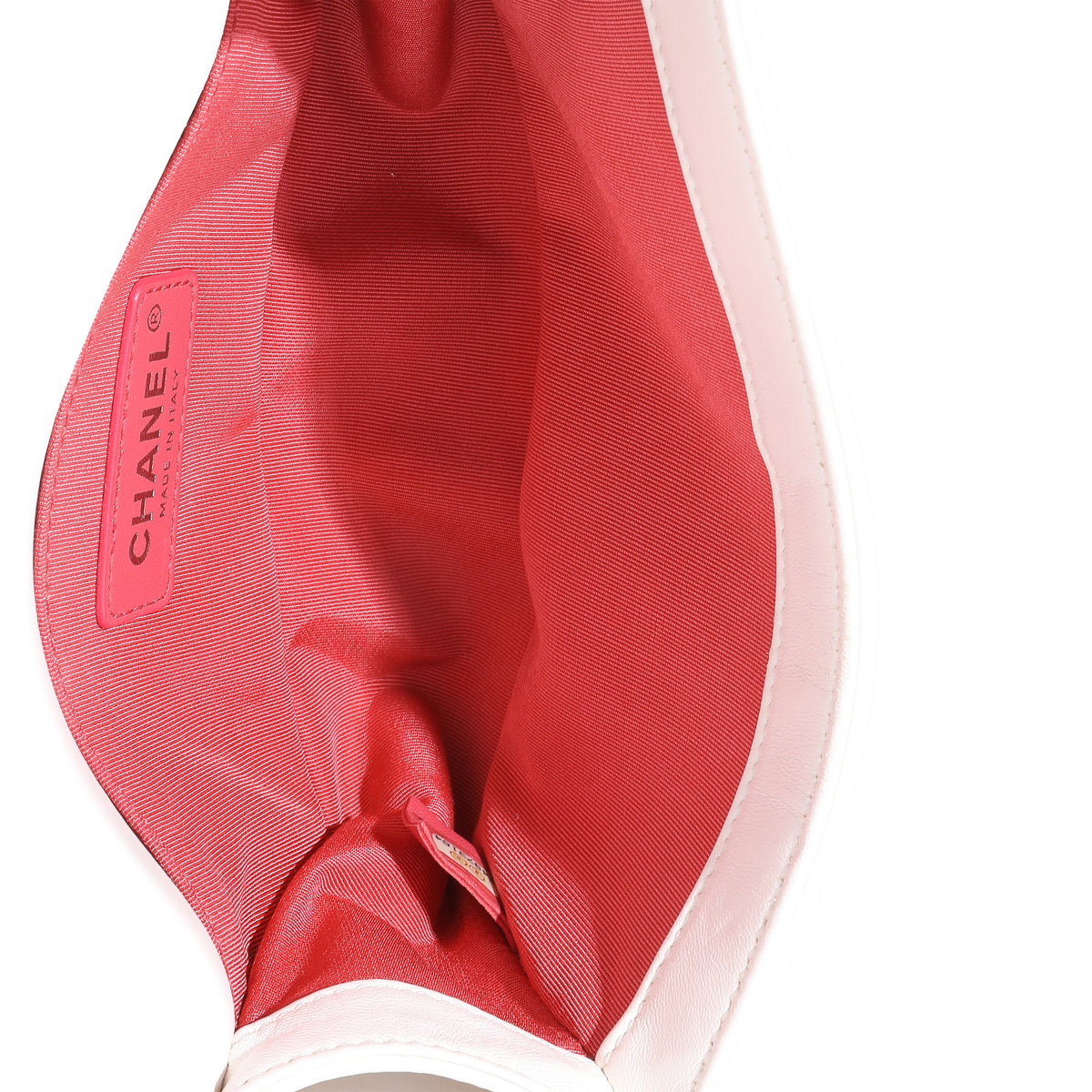 White Multicolor Lambskin Sequin Embroidered Small Boy Bag