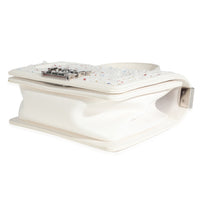 White Multicolor Lambskin Sequin Embroidered Small Boy Bag
