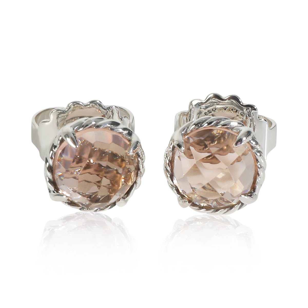 Sterling Silver Morganite Chatelaine Earrings