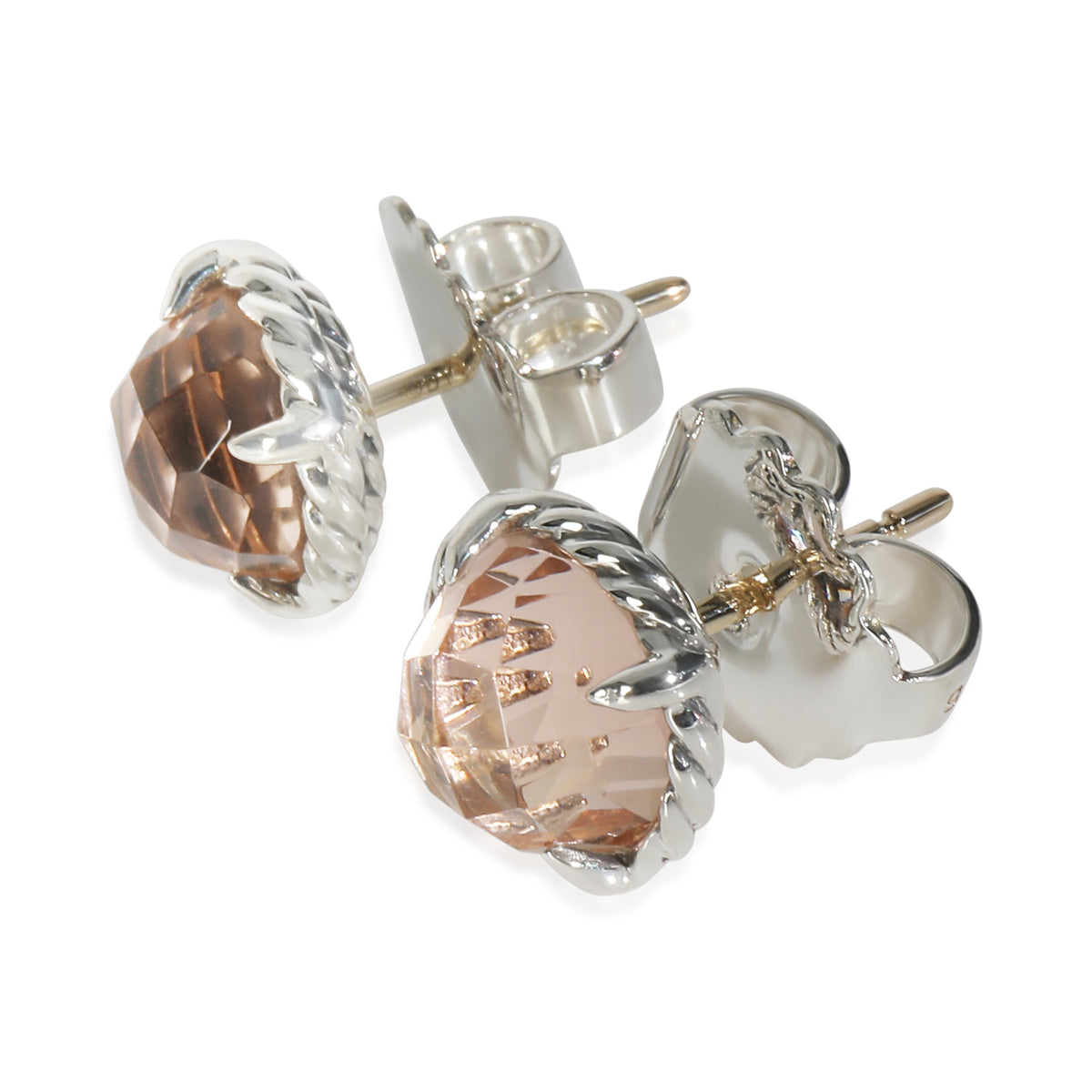 Sterling Silver Morganite Chatelaine Earrings