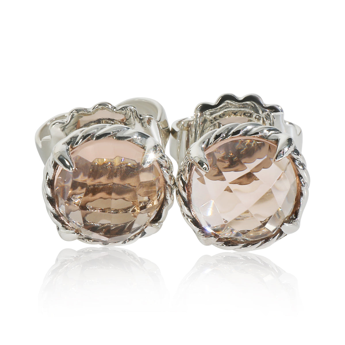 Sterling Silver Morganite Chatelaine Earrings