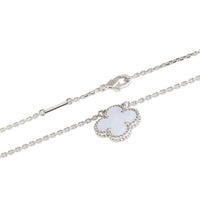 White Gold Chalcedony Vintage Alhambra Pendant