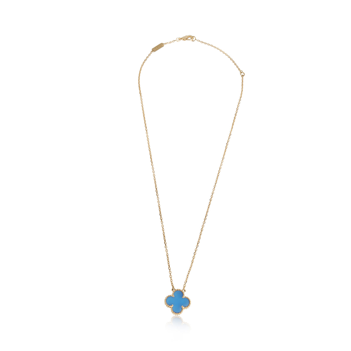 Yellow Gold Agate Vintage Alhambra Pendant