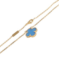 Yellow Gold Agate Vintage Alhambra Pendant