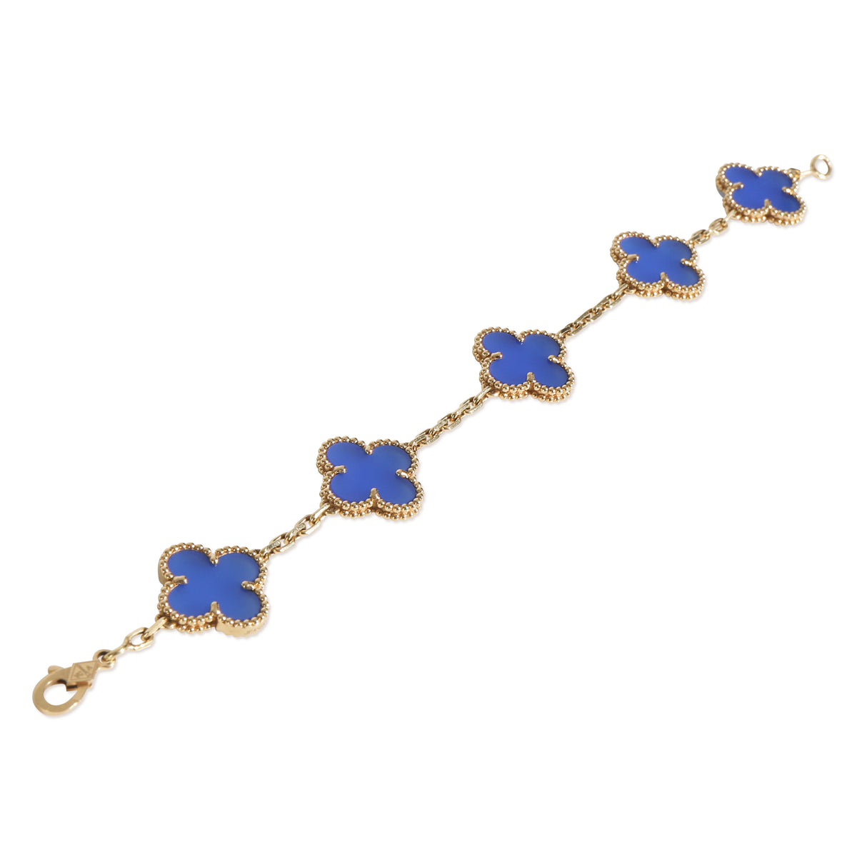 Yellow Gold Agate Vintage Alhambra Bracelet