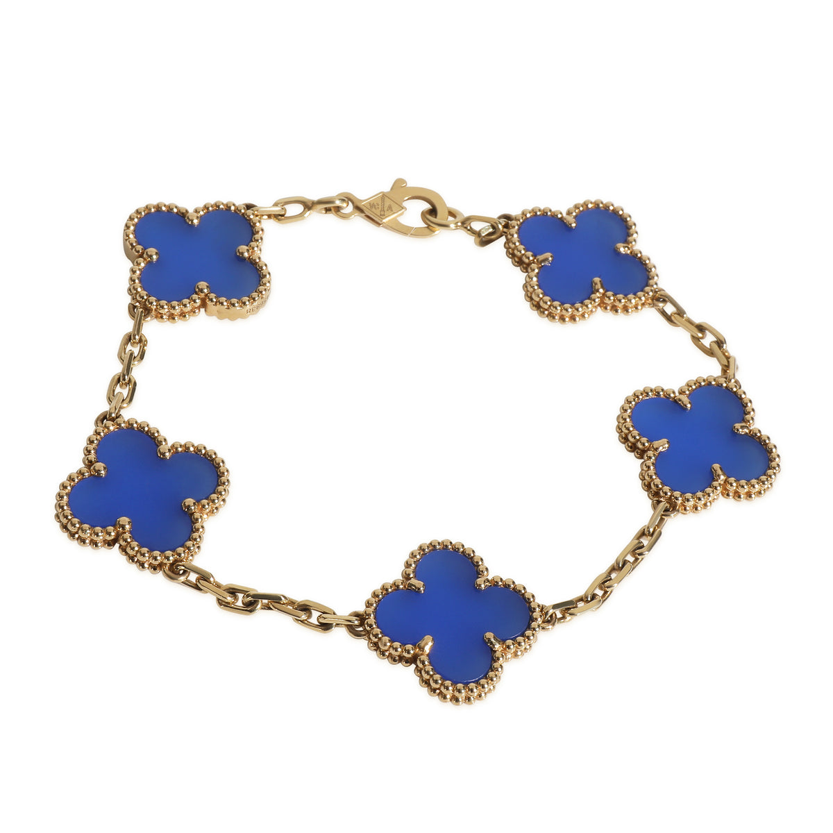 Yellow Gold Agate Vintage Alhambra Bracelet