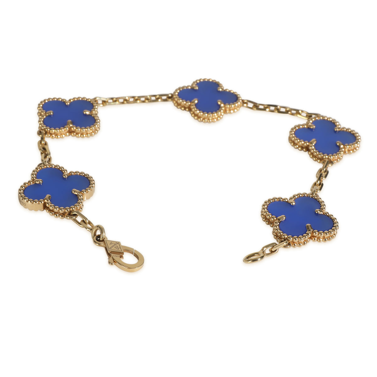 Yellow Gold Agate Vintage Alhambra Bracelet