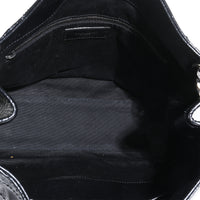 Black Crinkled Calfskin Matelasse Monogram Niki Shopper Tote