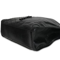 Black Crinkled Calfskin Matelasse Monogram Niki Shopper Tote