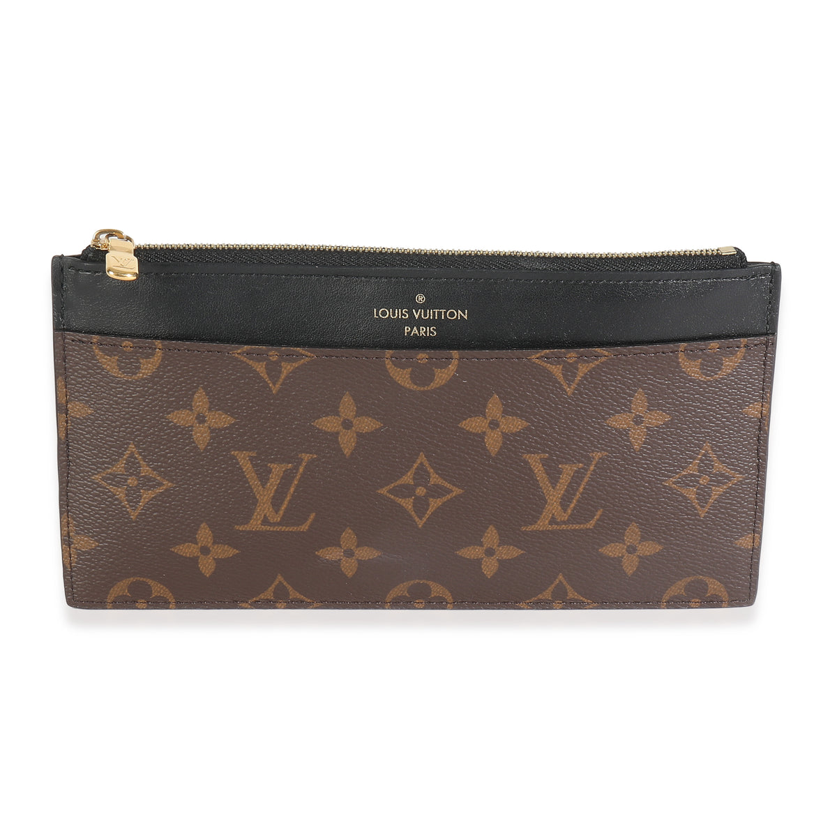 Black Monogram Canvas Slim Purse