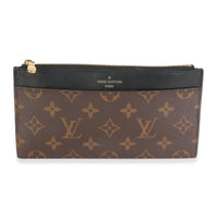 Black Monogram Canvas Slim Purse