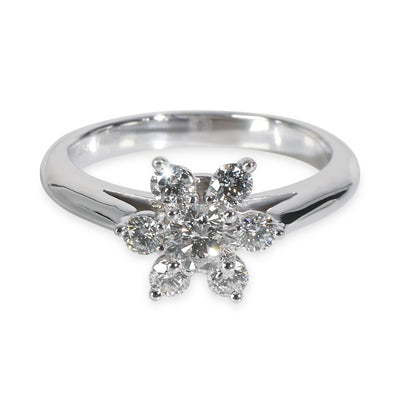 Tiffany & Co. Platinum Diamond Flower Ring fv