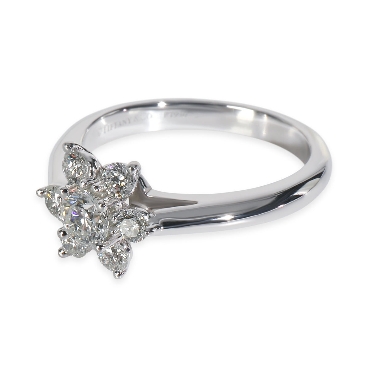 Tiffany & Co. Platinum Diamond Flower Ring sv